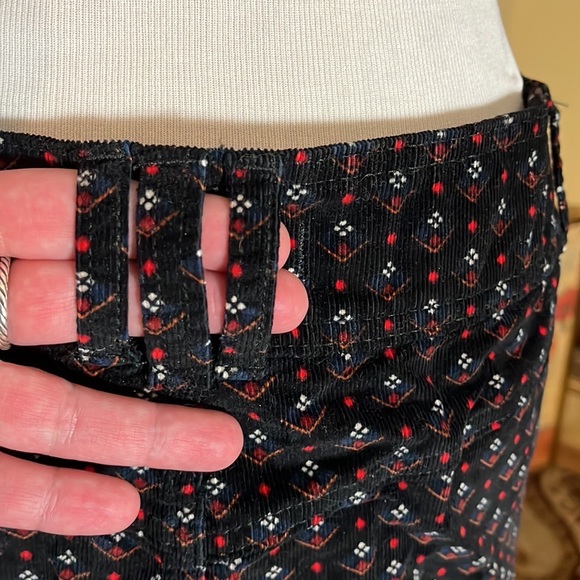 Y2K Vibe FREE PEOPLE sz 32 JOANI Cozy Graphic Corduroy Mini ButtonFront $68 NEW - Picture 7 of 14